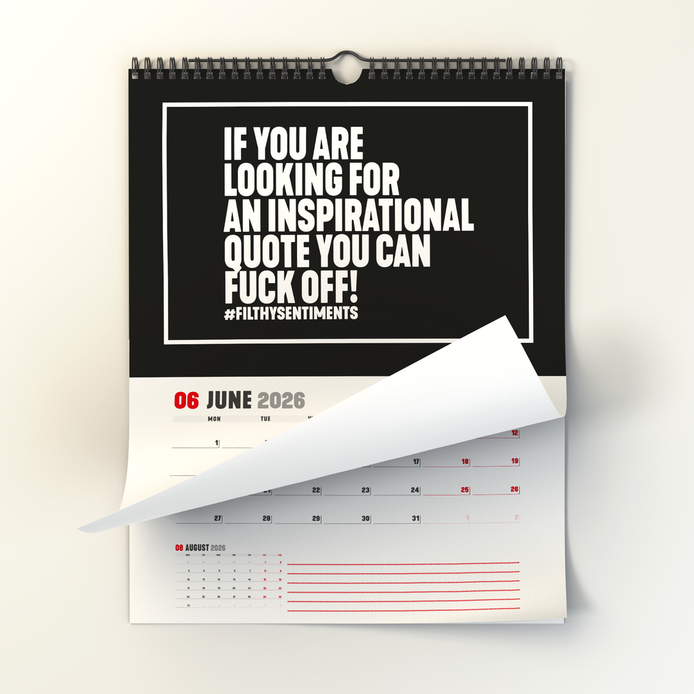 2026 Black Filthy Sentiments Wall Calendar #7 image